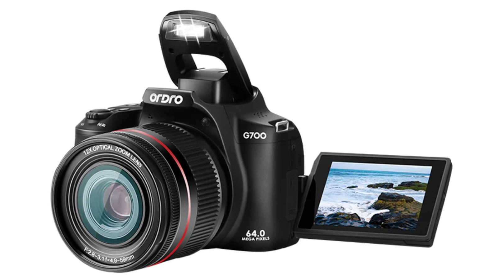 Ordro G700 4K 12X Optical Zoom Digital Camera