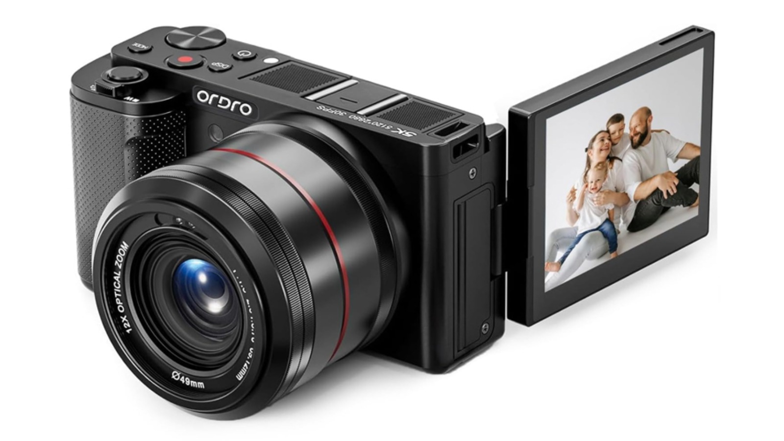 Ordro G730 5K 12X Optical Zoom Vlog Video Camera