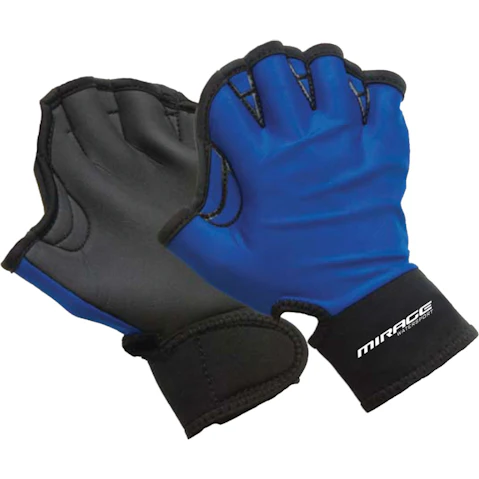 Mirage Medium Watersports Swimming Training Gloves - Blue