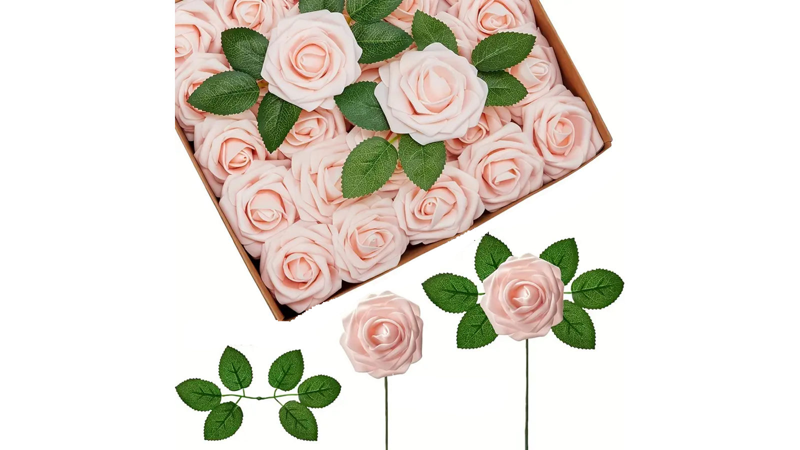 NNETM Pink Artificial Flowers Combo Box Set with Stems
