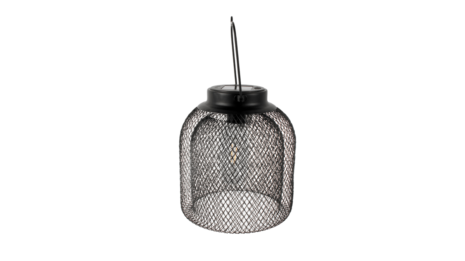 Yard Master Black Metal Solar Lantern Garden Decor - 22 x 19cm