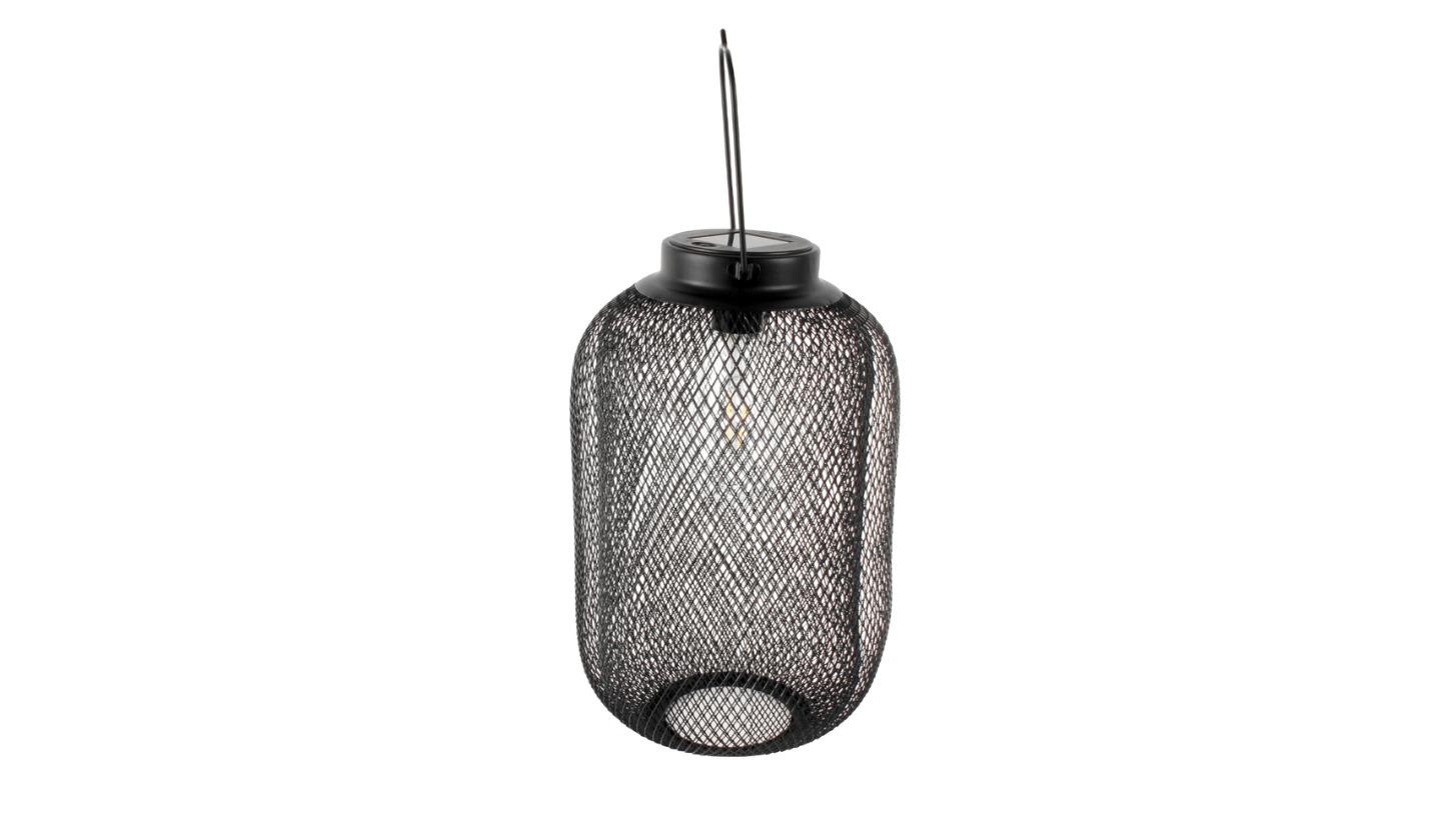 Yard Master Black Metal Solar Lantern Garden Decor - 31 x 20cm