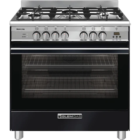 Glem 800mm Matte Black Freestanding Dual Fuel Cooker