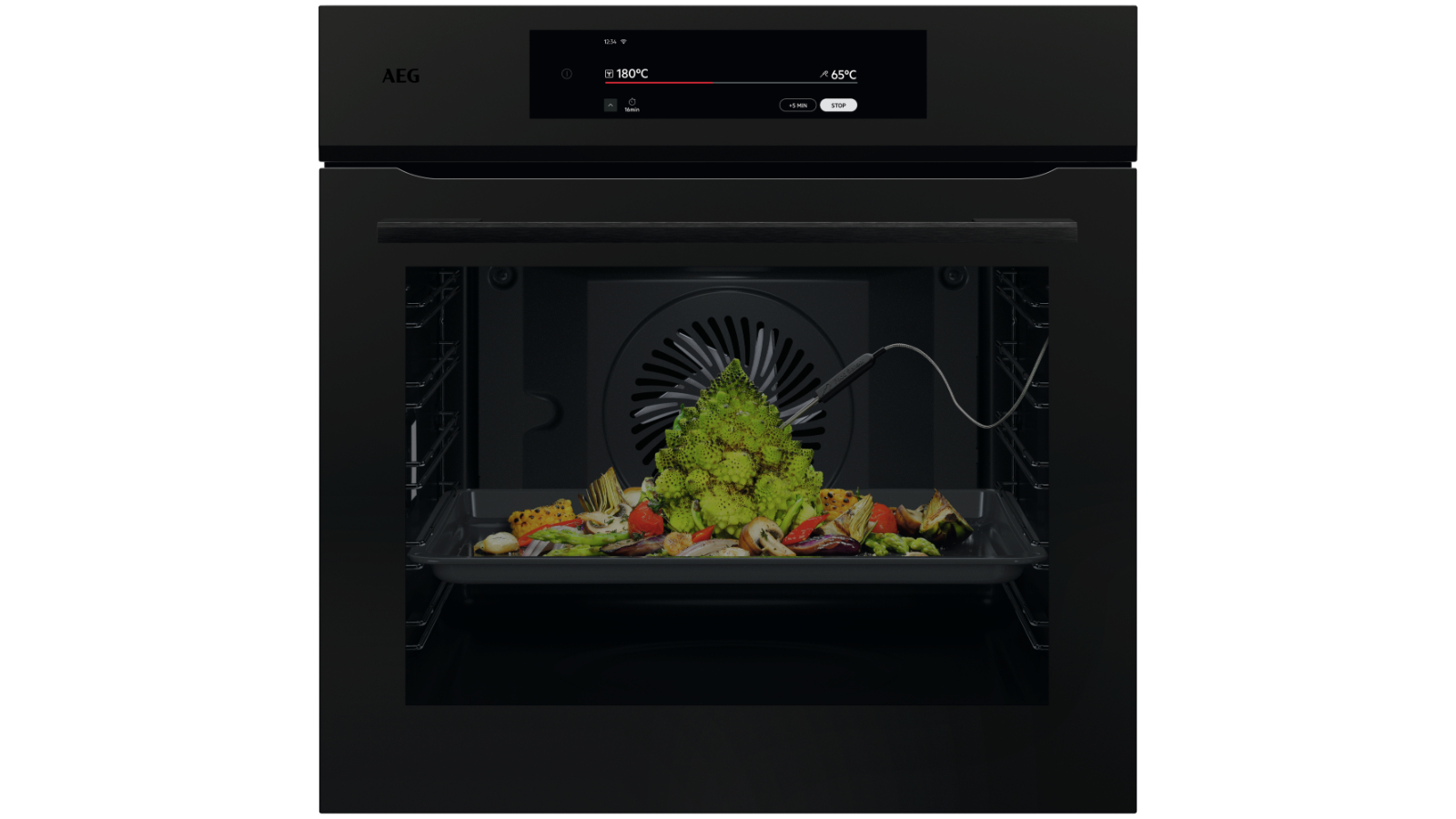 AEG 60cm 9000 Series Sense Cook Multifunction Oven - Matte Black