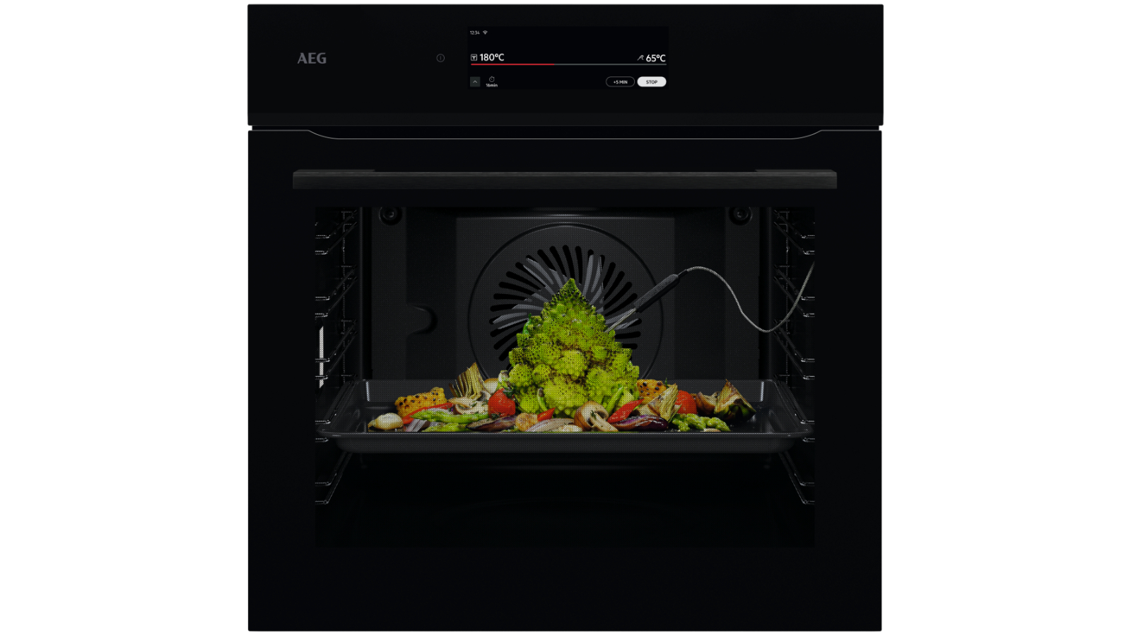 AEG 60cm 9000 Series SenseCook Pyroluxe Multifunction 21 Oven - Black