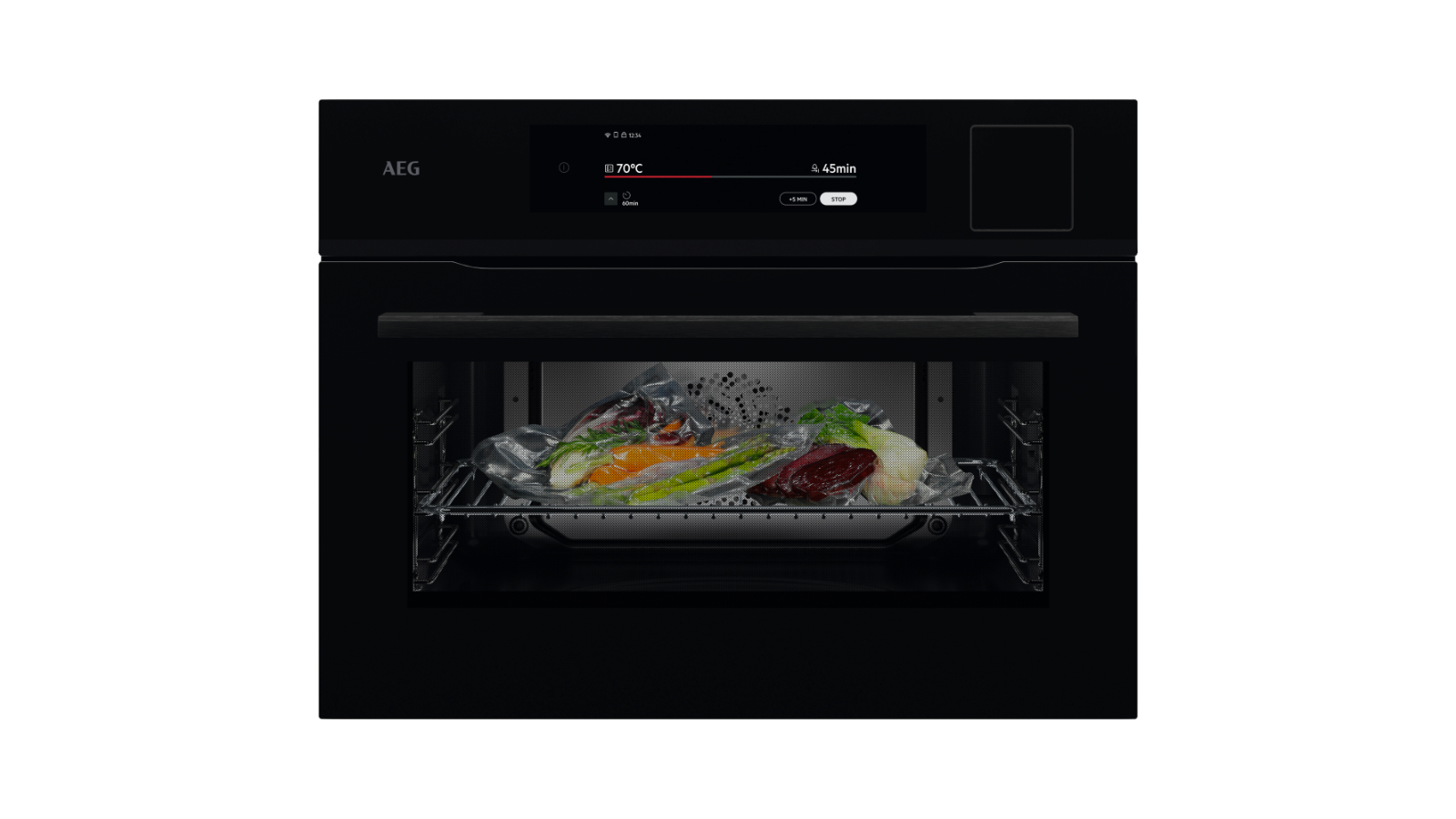 AEG 60cm 9000 Series Compact SteamPro Multifunction Oven - Black