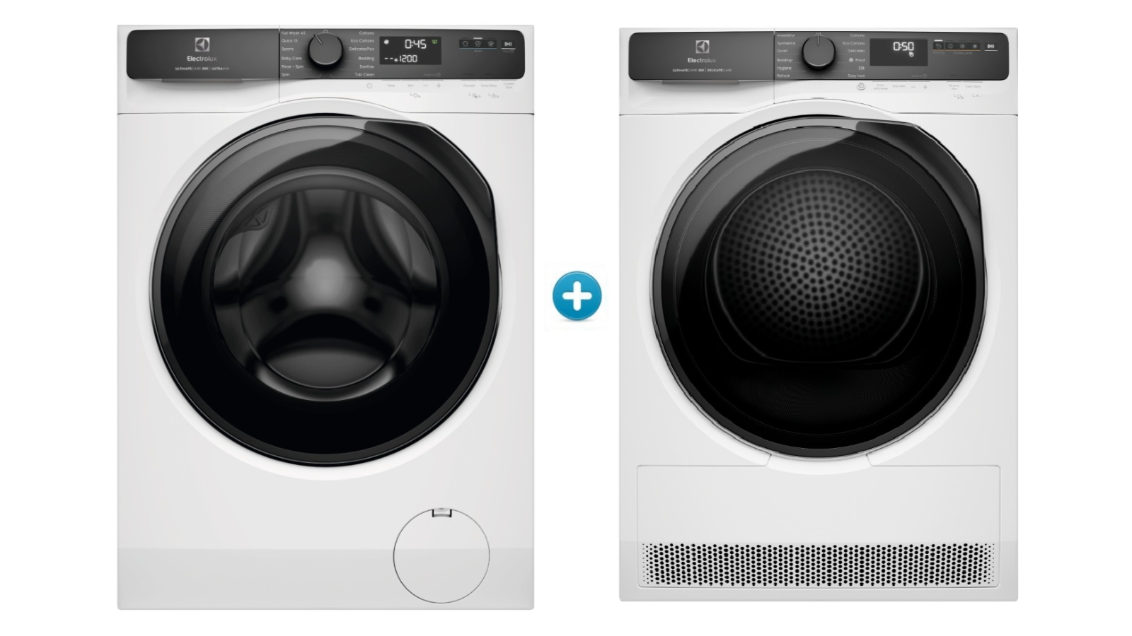 Electrolux 8kg UltimateCare 500 Front Load Washing Machine plus Heat Pump Dryer Package