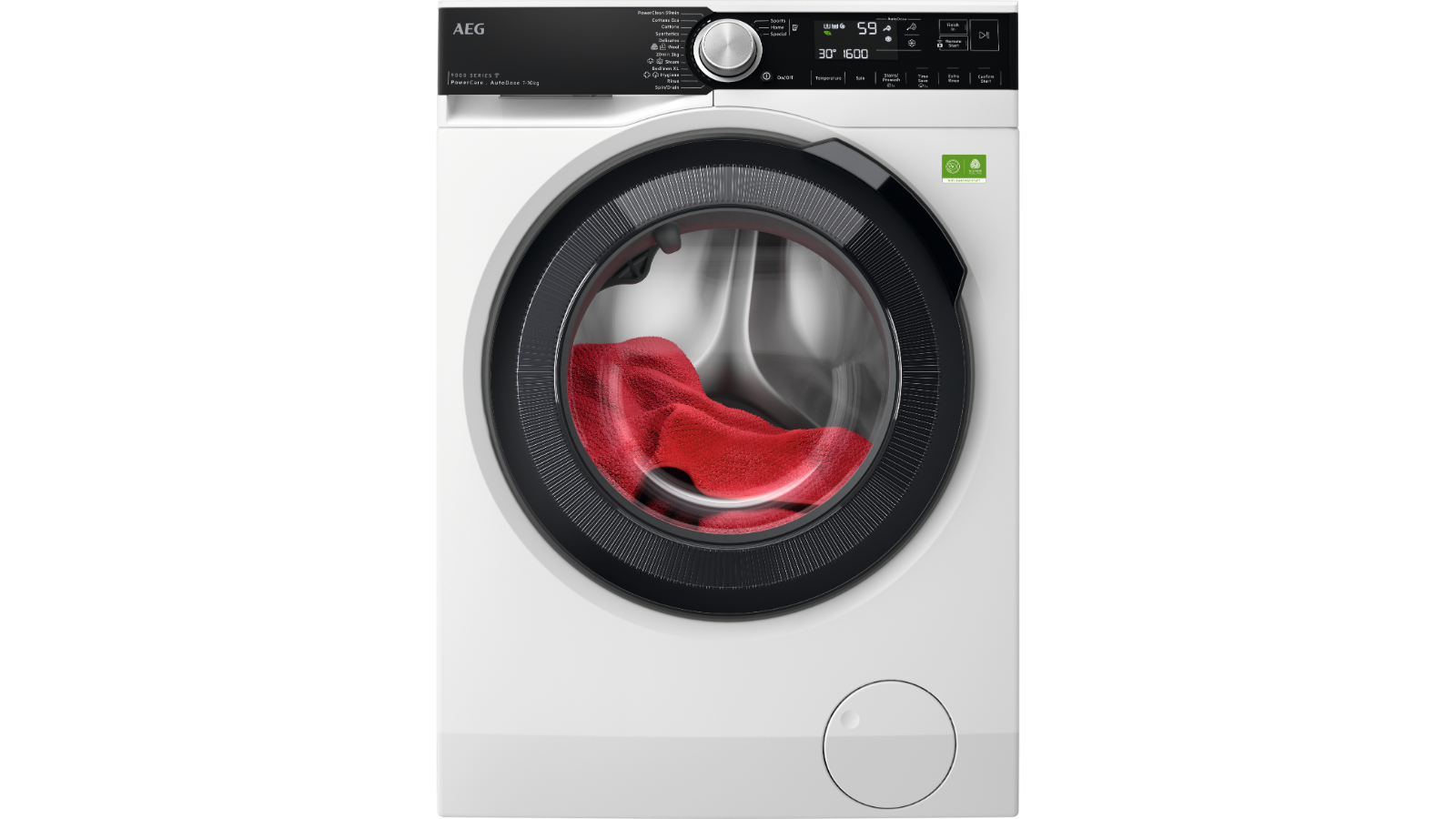 AEG 10kg Series 9000 AutoDose Front Load Washing Machine - White