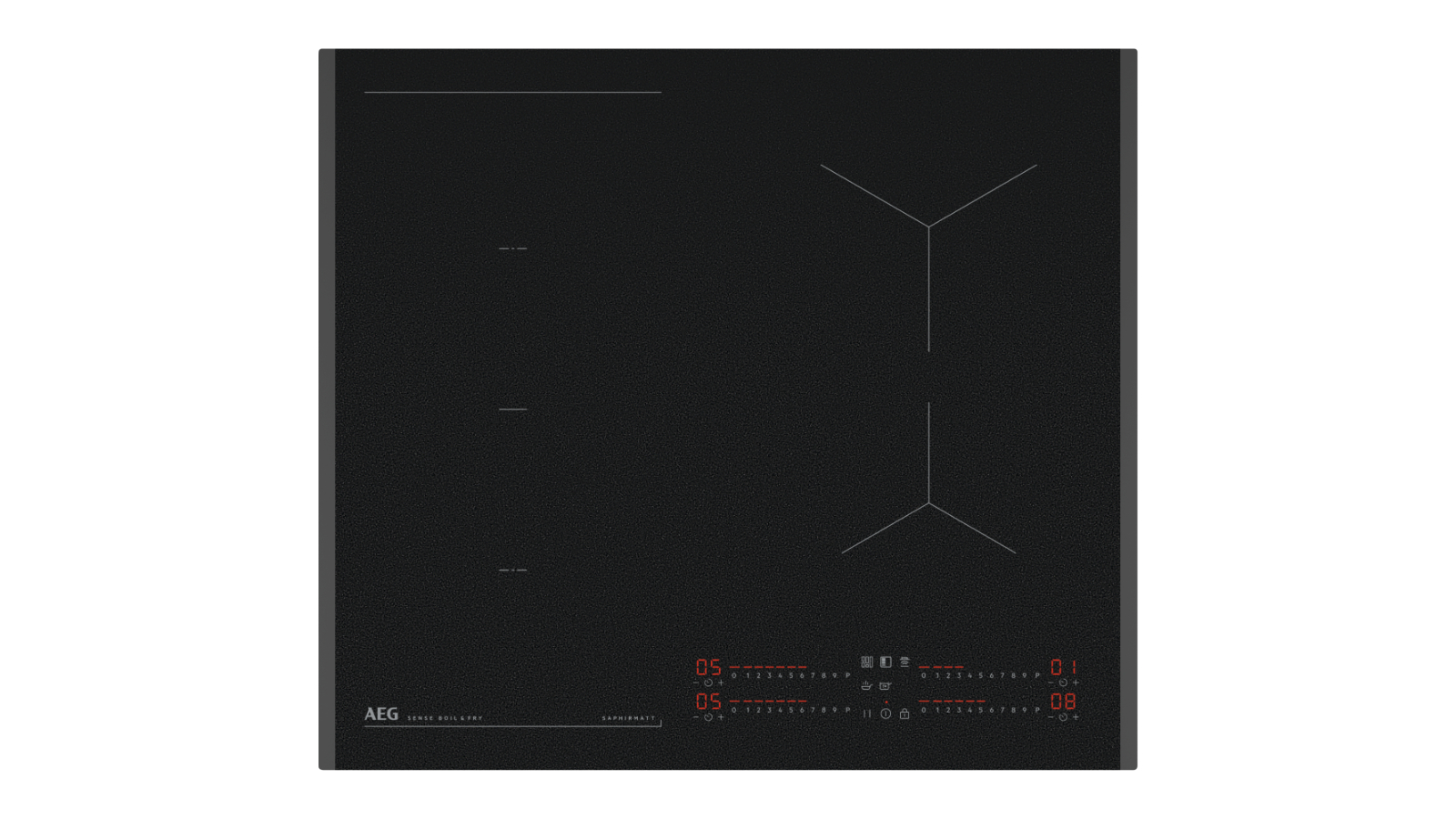 AEG 60cm 4 Zone 8000 Series SaphirMatt Induction Cooktop - Matte Black