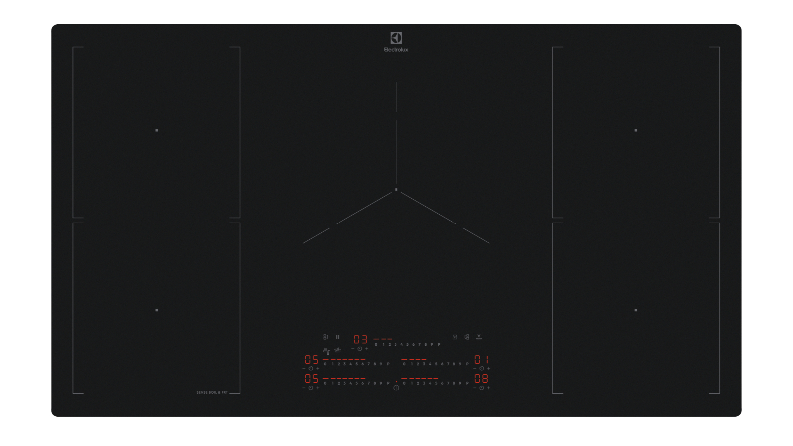 Electrolux 90cm 800 Series SaphirMatt SE PowerSlide MaxiZone 5 Zone Induction Cooktop - Matte Black