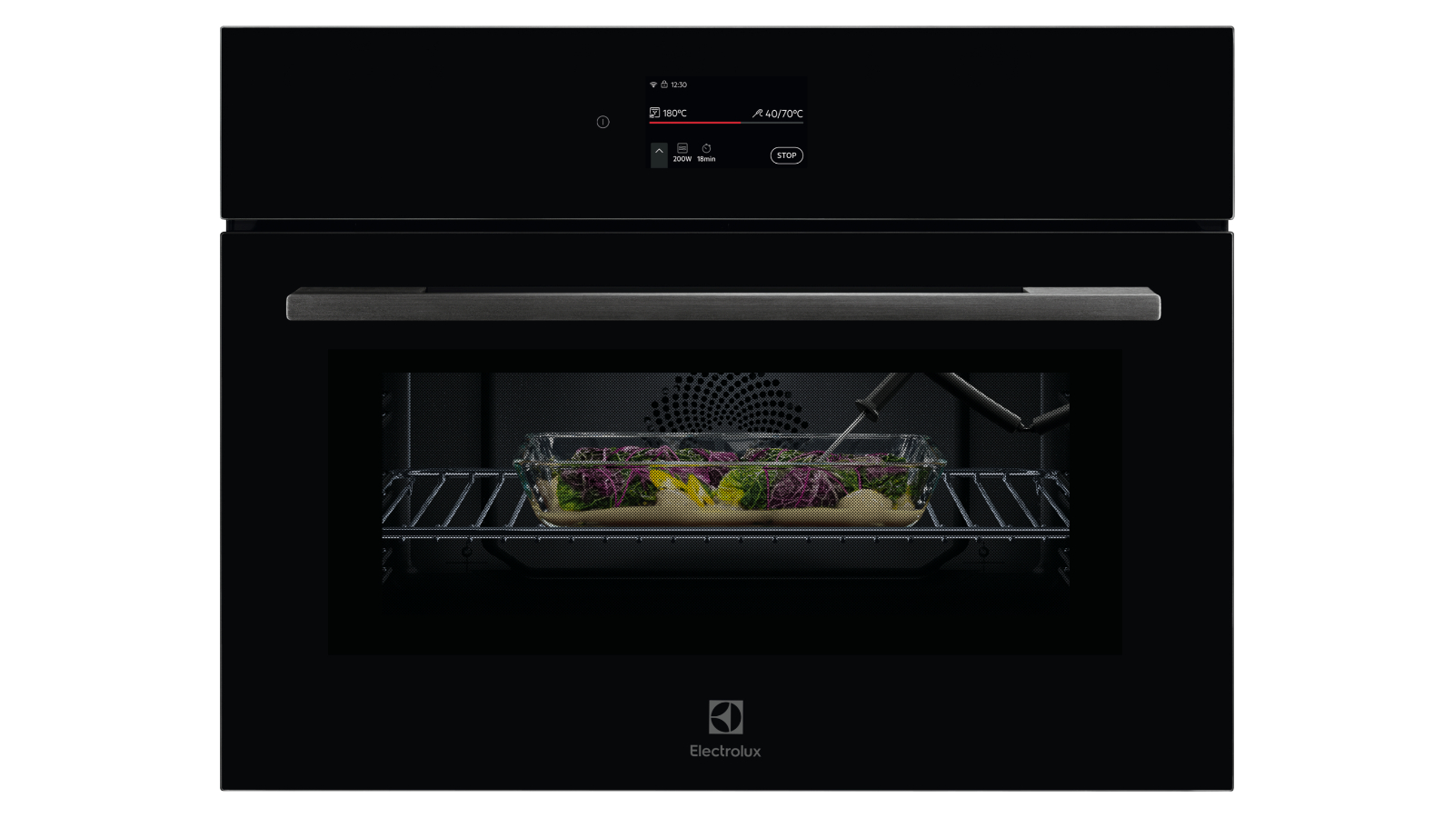Electrolux 44L 800 Series Compact Combination Microwave Oven - Black Glass