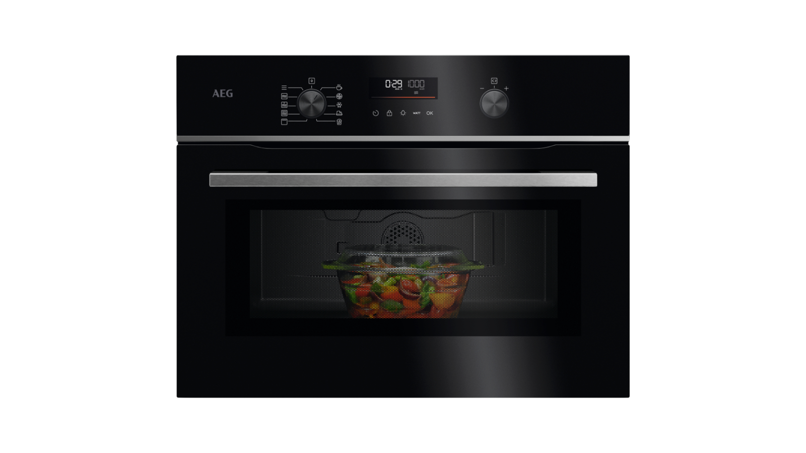 AEG 45cm 5000 Series Compact Combi Microwave Oven - Black