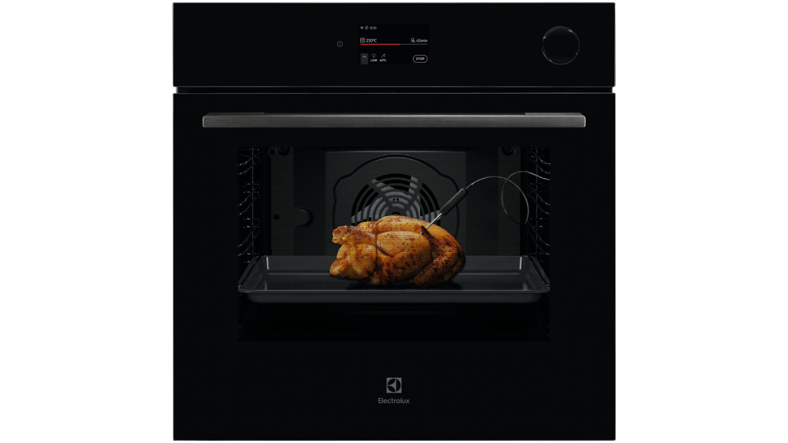 Electrolux 60cm 700 Series AI TasteAssist Steam Pyrolytic Oven with Food Probe - Black Glass