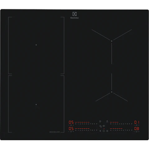 Electrolux 60cm 800 Series SaphirMatt SE SenseFry 4 Zone Induction Cooktop - Black Glass