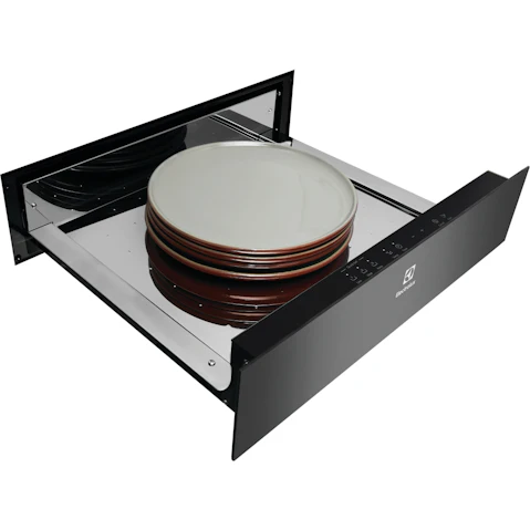 Electrolux 14cm EWD1406DF Built-in Warming Drawer - Black Glass