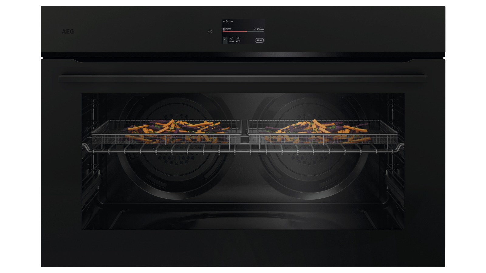 AEG 90cm 7000 Series Pyrolytic Oven with Food Probe - Matte Black
