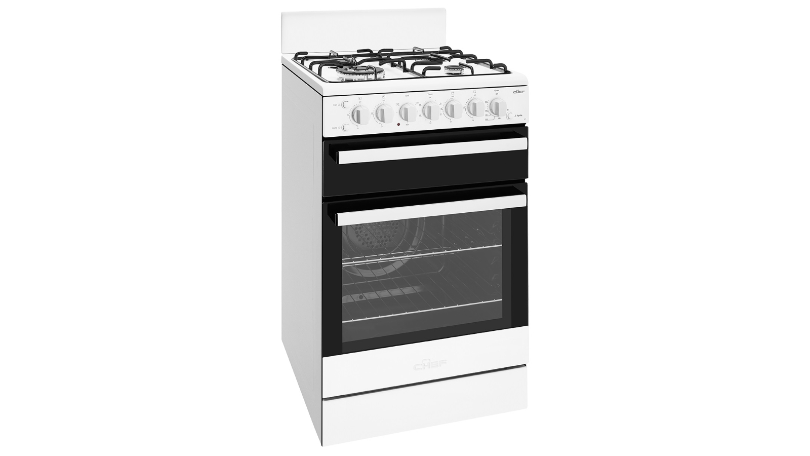 Chef 54cm 4 Zone Gas Freestanding Cooker - White
