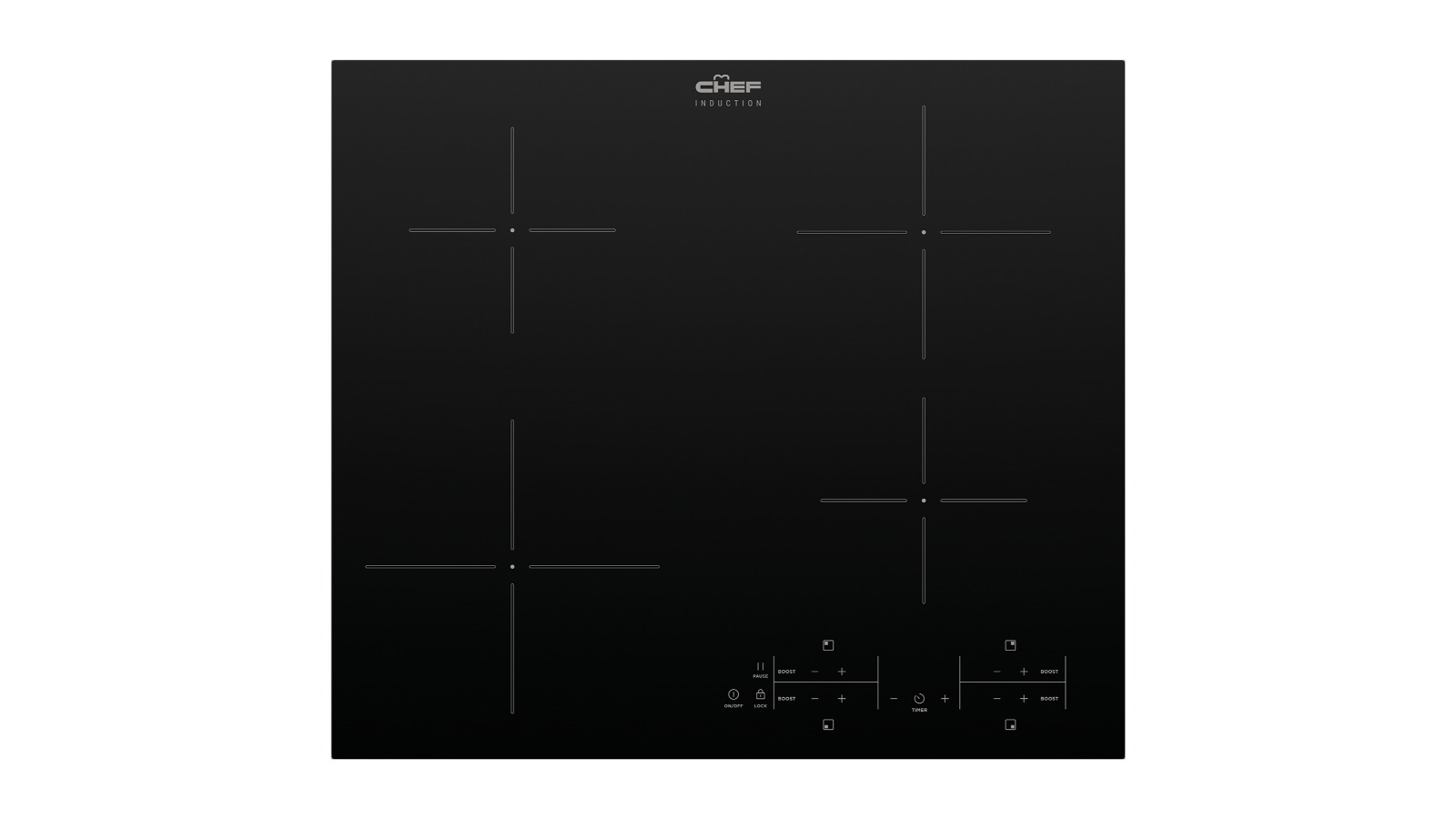Chef 60cm 4 Zone PowerReady Induction Cooktop - Black