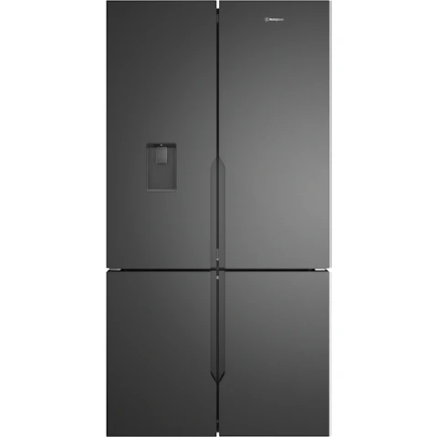 Westinghouse 564L Plumbed Water Dispenser Quad Door Fridge - Matte Charcoal Black