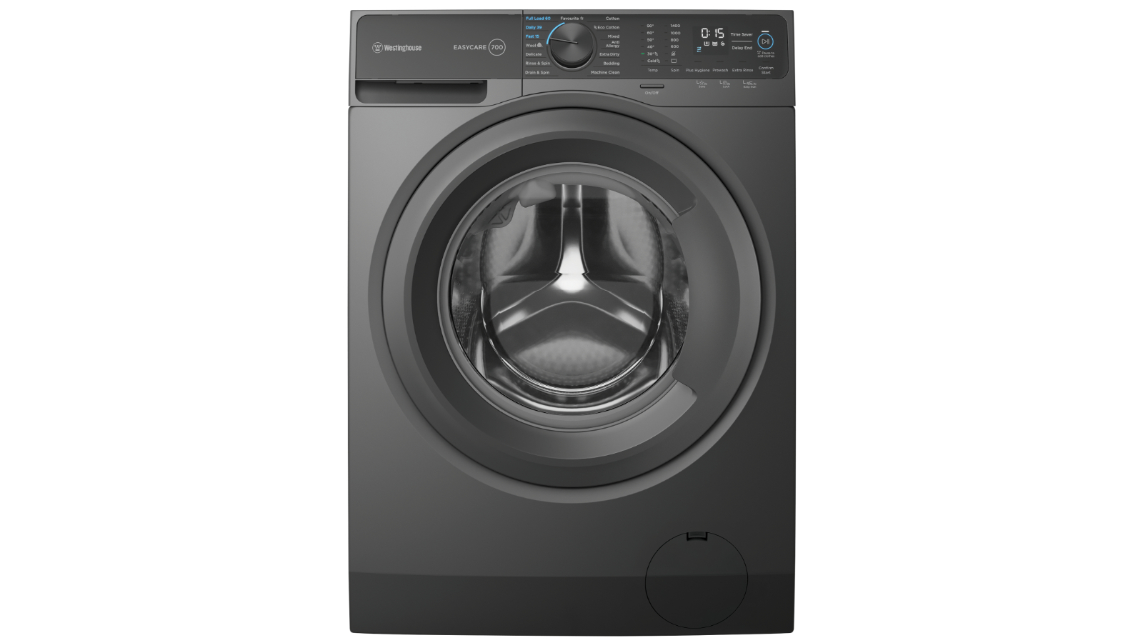Westinghouse 10kg 2026 EasyCare 700 Front Load Washing Machine - Metallic Grey