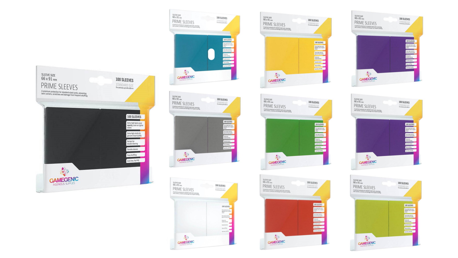Gamegenic 100-Pack 66x91mm Prime Card Sleeves