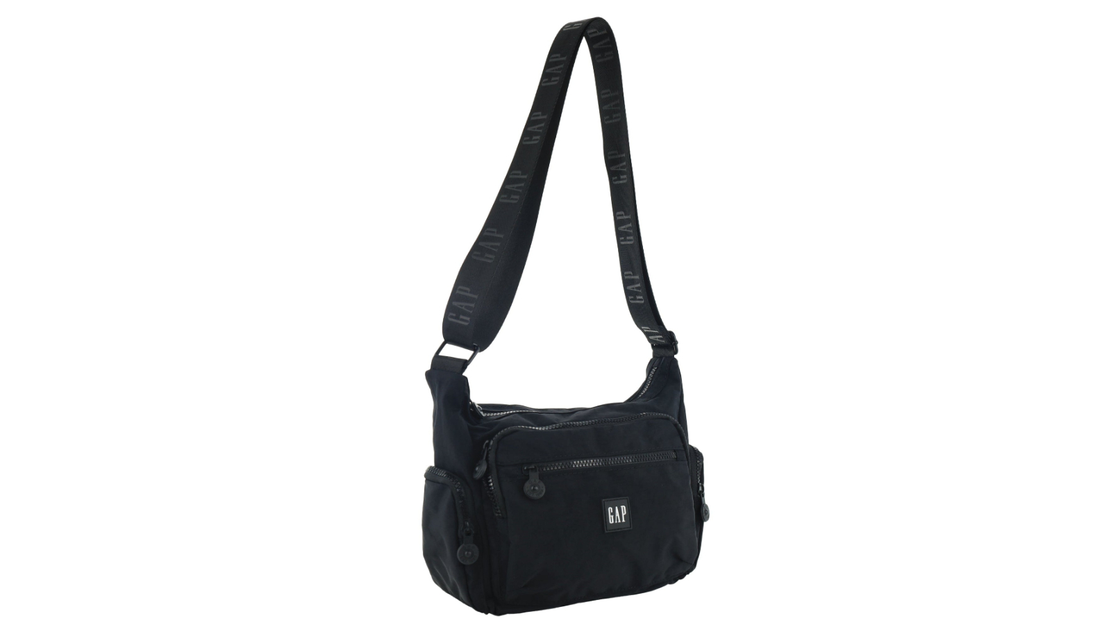 Gap Nylon Multiple Zipped Front Cross-Body Bag - Black | Harvey Norman