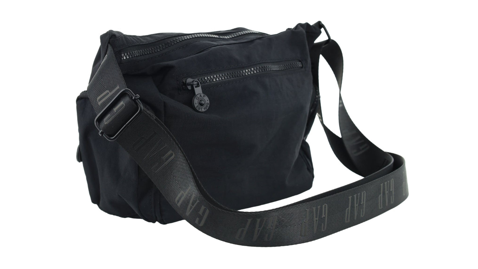 Gap Nylon Multiple Zipped Front Cross-Body Bag - Black | Harvey Norman