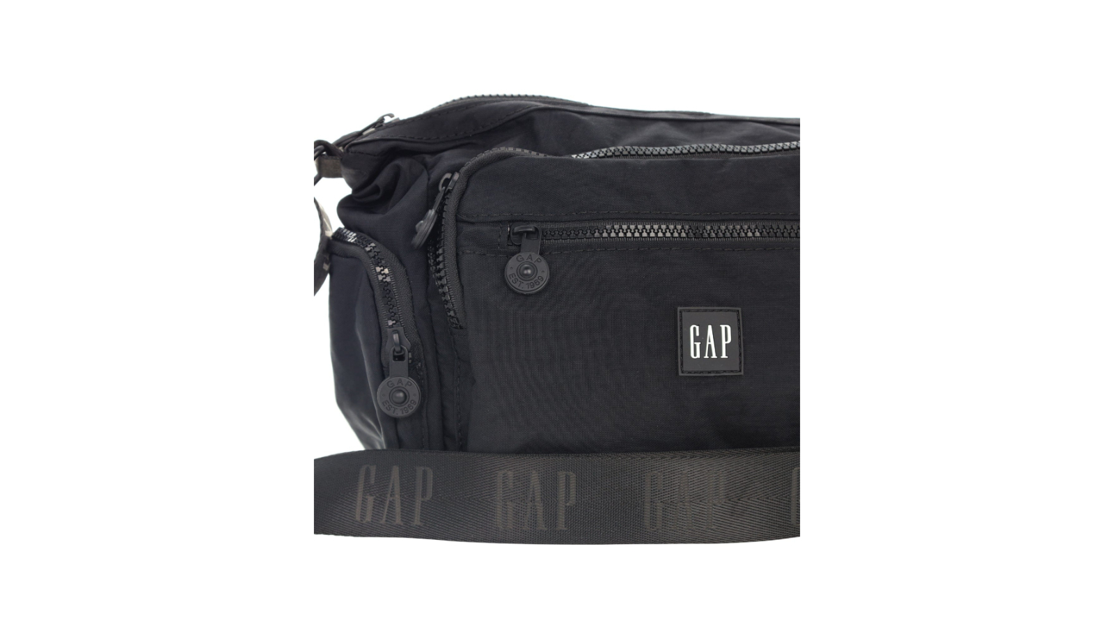 Gap Nylon Multiple Zipped Front Cross-Body Bag - Black | Harvey Norman