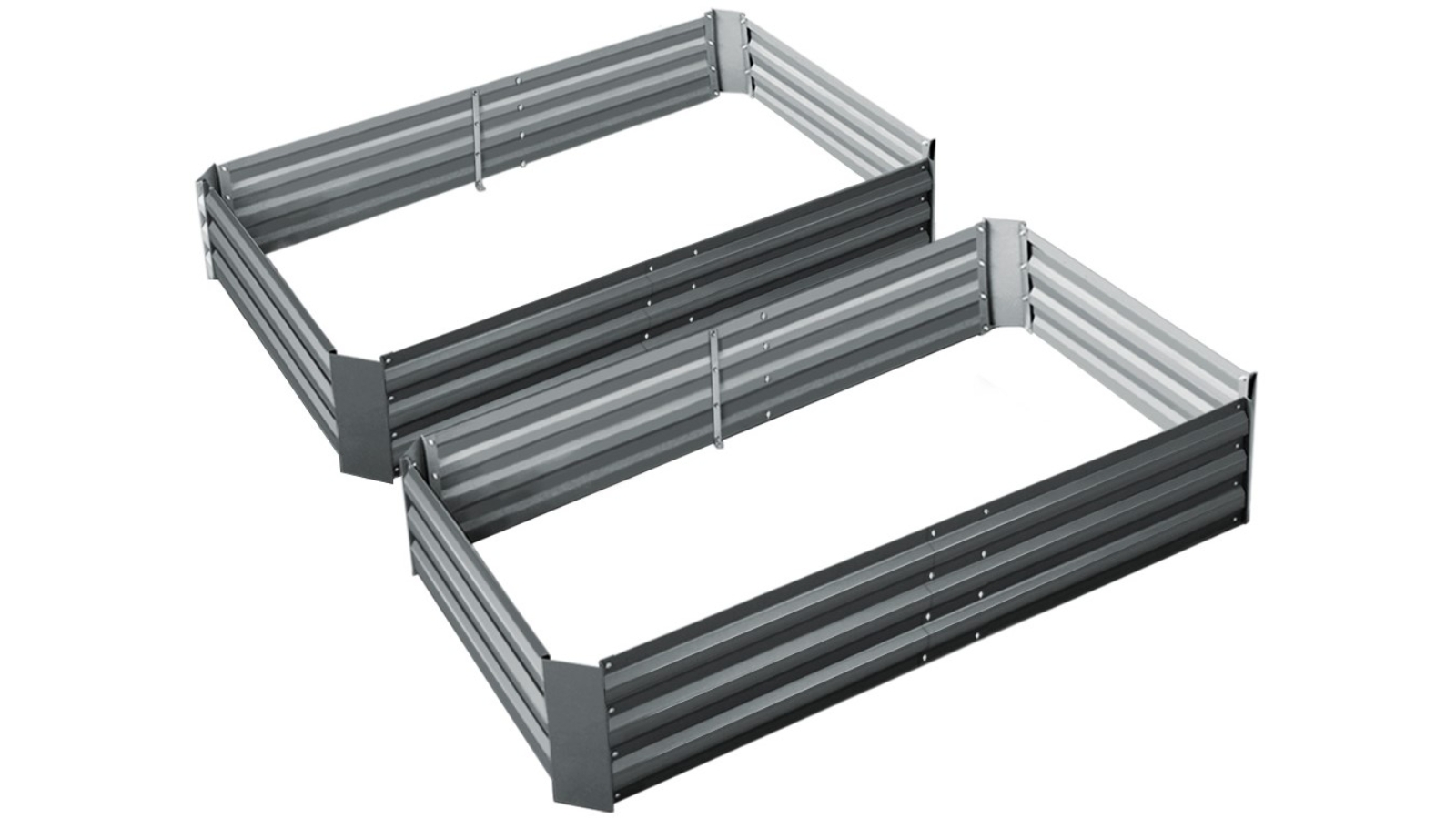 Green Fingers 2x Planter Bed - Aluminium Grey