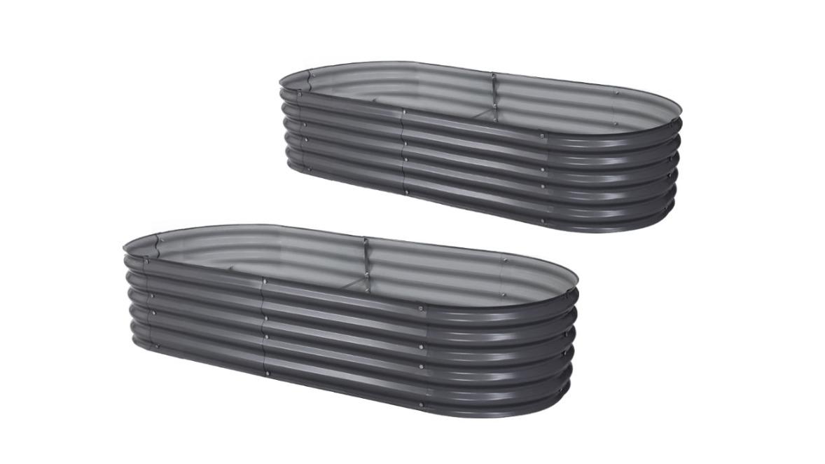 Green Fingers 2 Piece Galvanised Garden Bed - 160 x 80 x 42cm