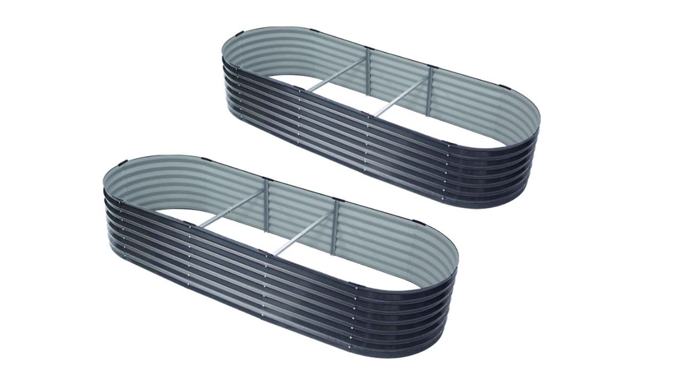 Green Fingers 2 Piece Galvanised Garden Bed - 240 x 80 x 42cm