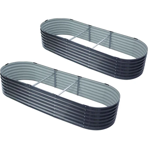 Green Fingers 2 Piece Galvanised Garden Bed - 240 x 80 x 42cm
