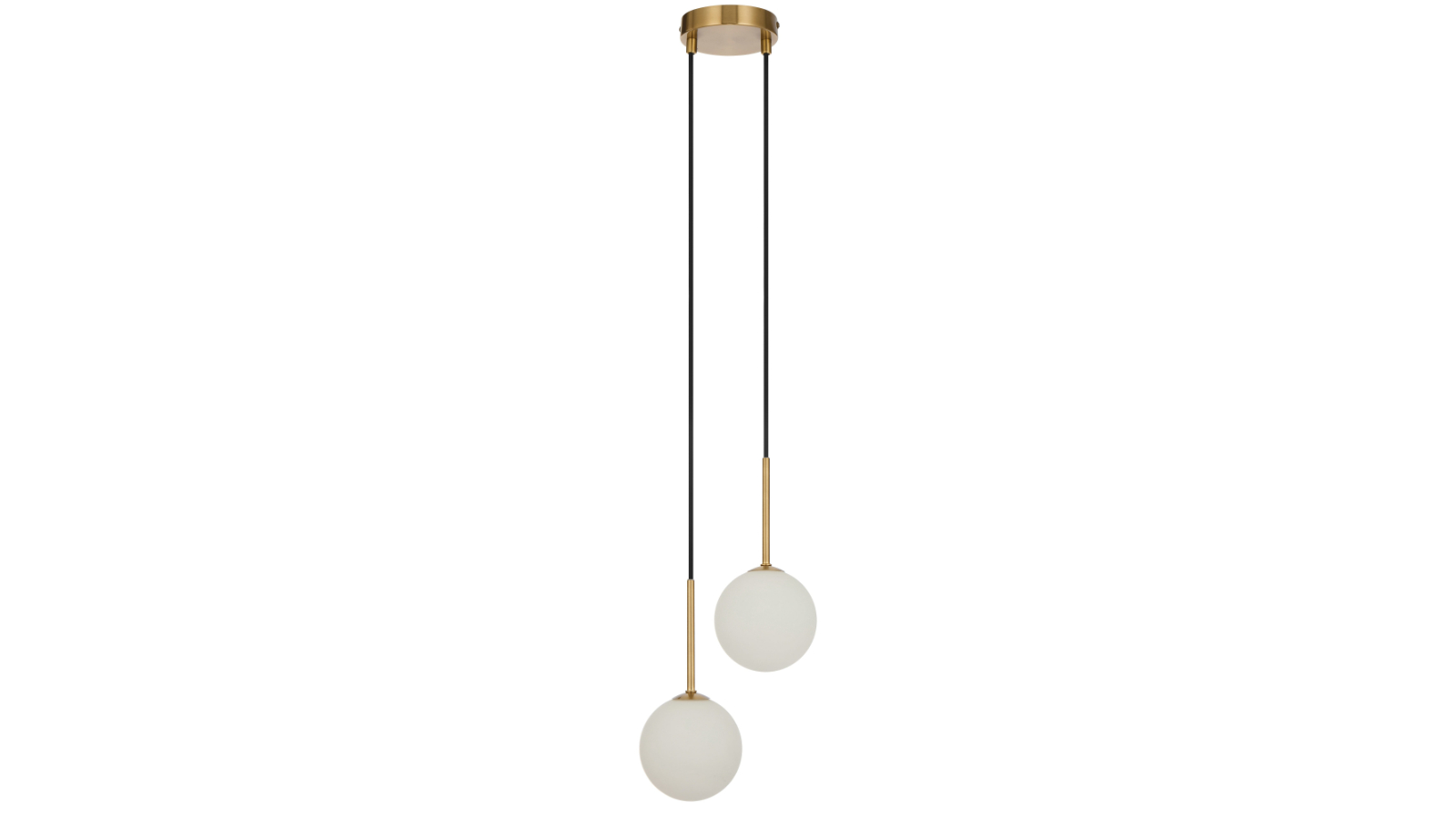 Pretty & Practical Lumoshade Antique Gold 2-Light Pendant with Opal Matt Glass Shade