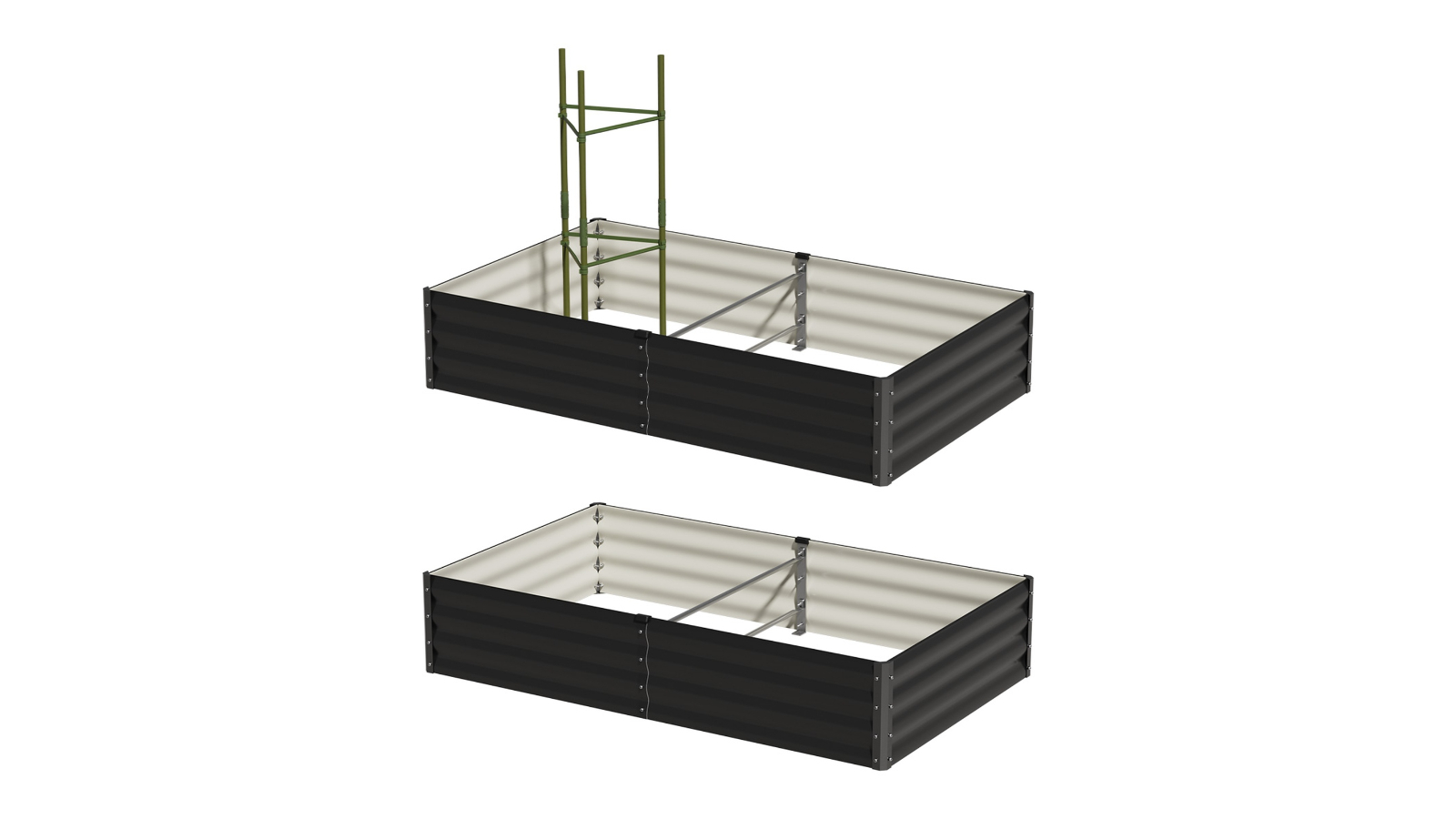 Livsip 2 Piece Planter Stand Box Raised Container Galvanise Garden Bed - 150 x 90 x 30cm