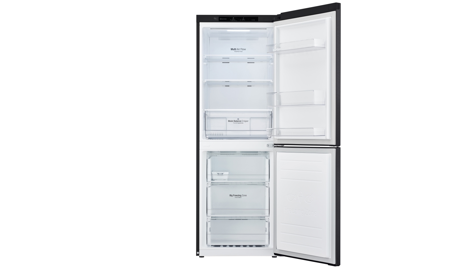 LG 306L Bottom Mount Fridge with Door Cooling Matte Black Harvey Norman