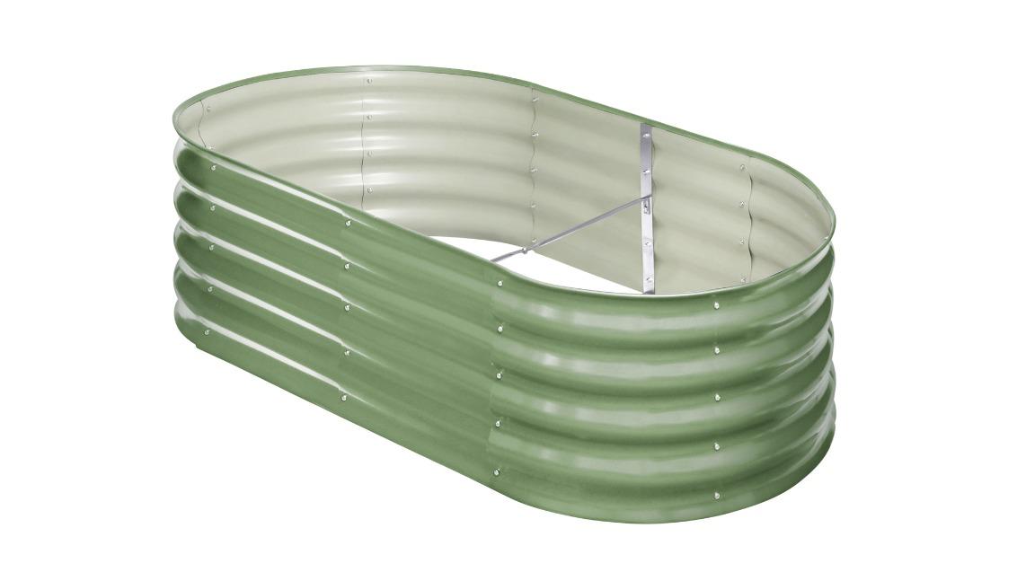 Livsip Raised Planter Box Galvanised Green Garden Bed - 160 x 80 x 42cm