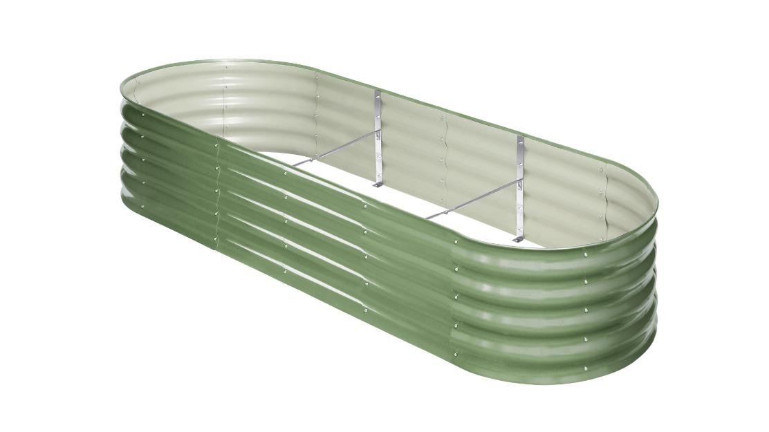 Livsip Raised Planter Box Galvanised Green Garden Bed - 240 x 80 x 42cm