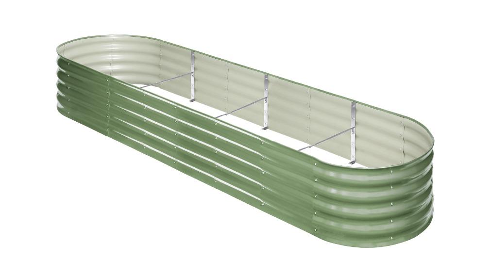 Livsip Raised Planter Box Galvanised Green Garden Bed - 320 x 80 x 42cm