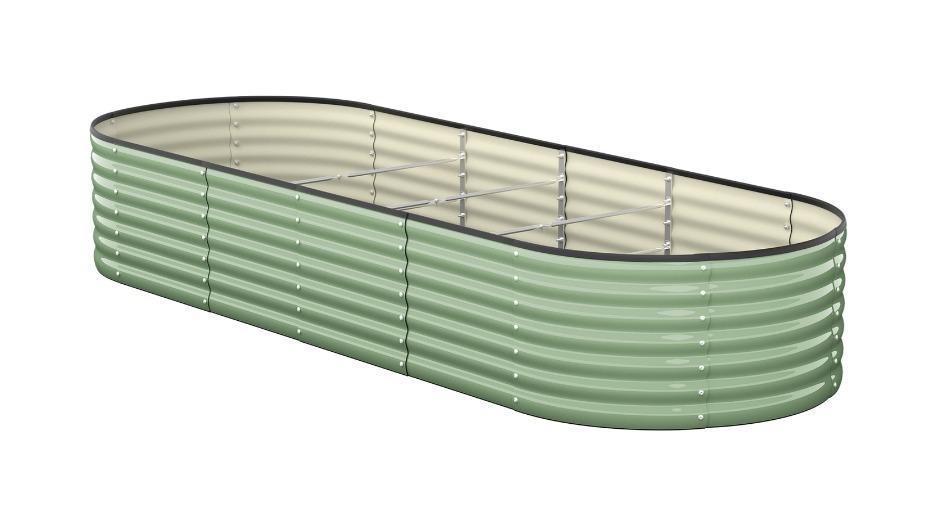 Livsip Raised Planter Box Galvanised Green Garden Bed - 240 x 80 x 56cm