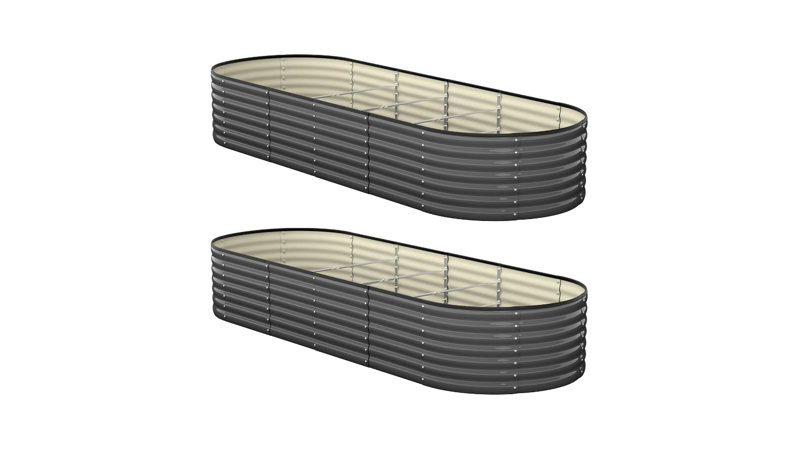 Livsip 2 Piece Ellipse Steel Raised Garden Bed 