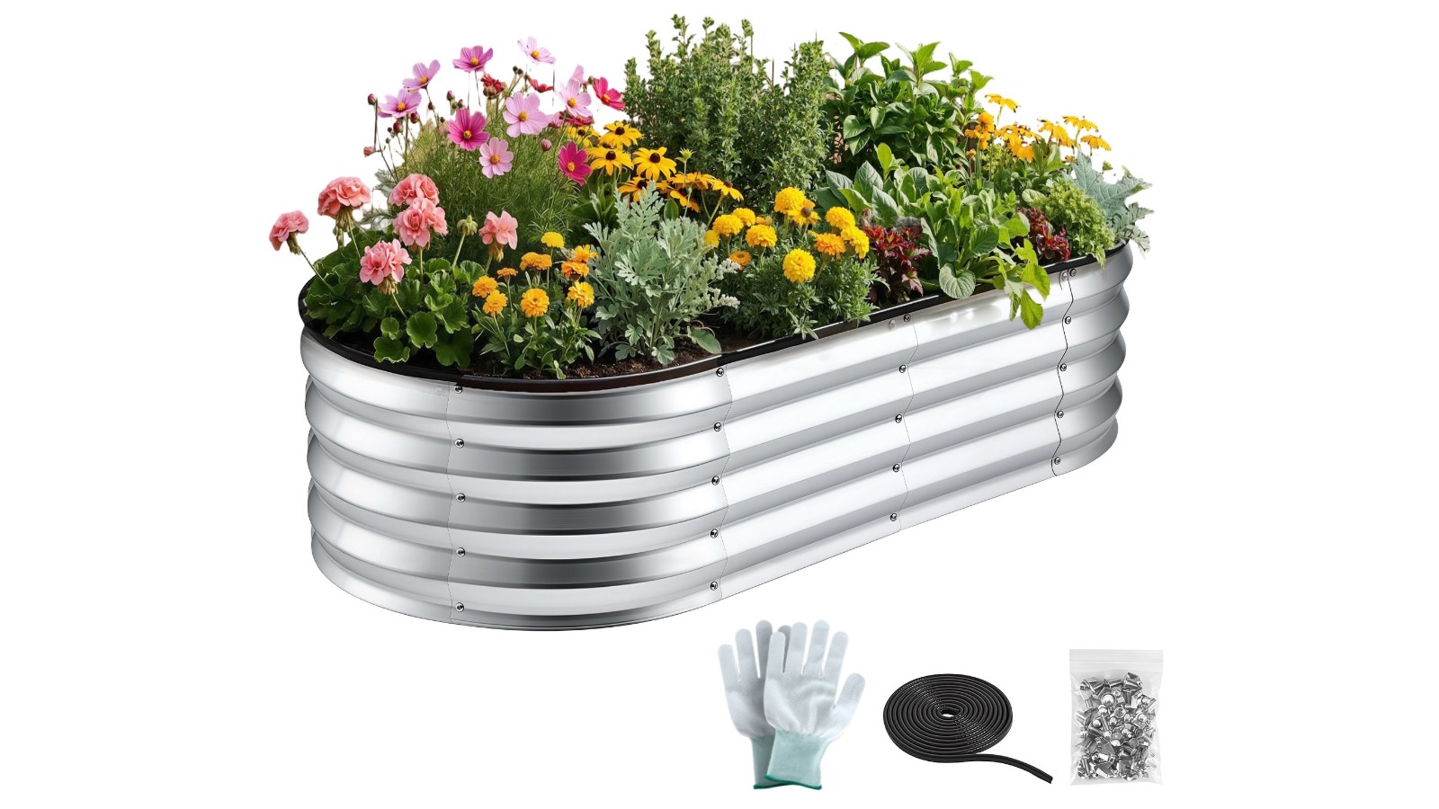 Green Fingers 120 x 60 x 30cm Raised Garden Bed - Silver