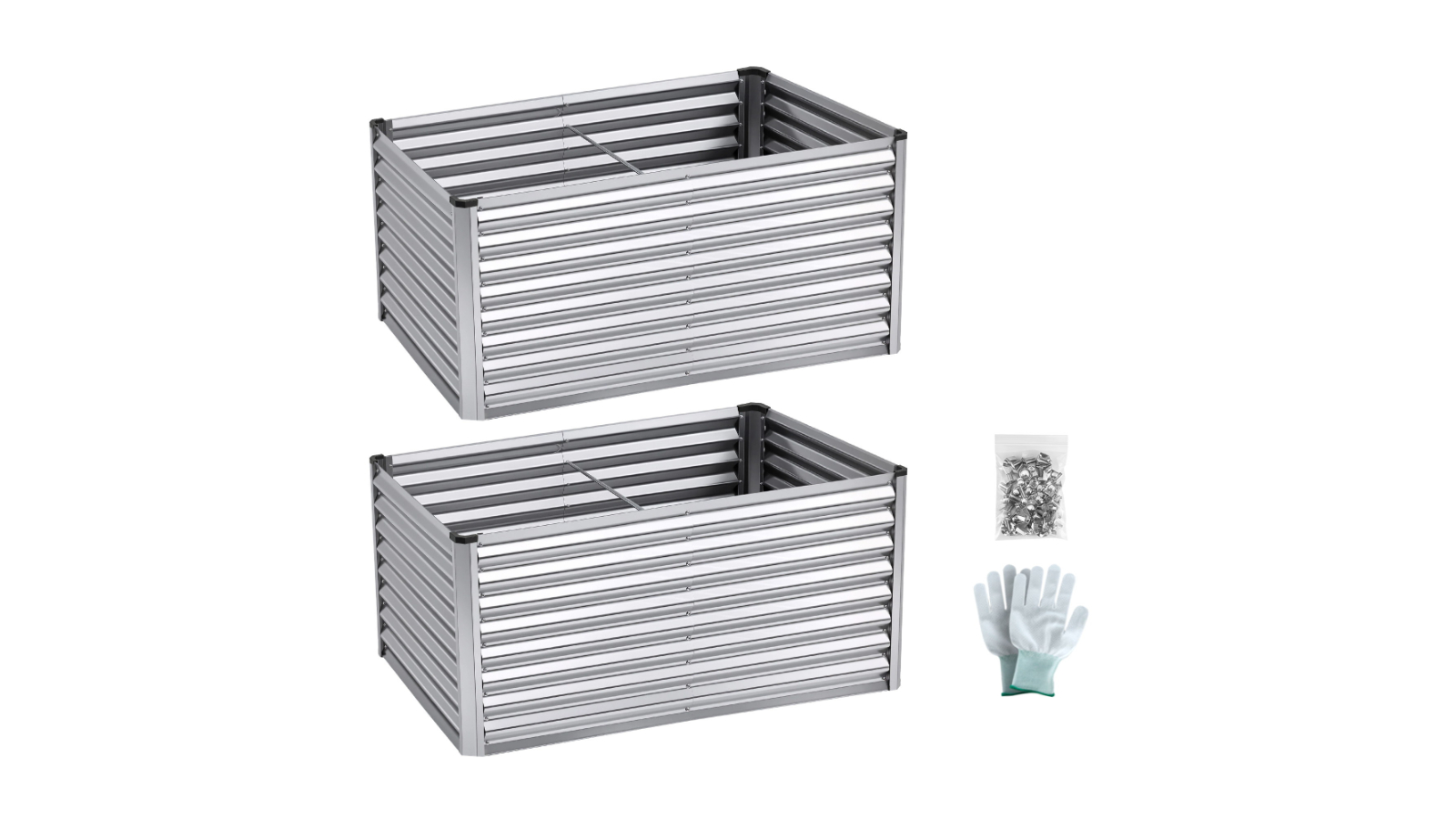 Green Fingers 2-in-1 Modular Raised Galvanised Rust Resistant Planter Box Garden Bed