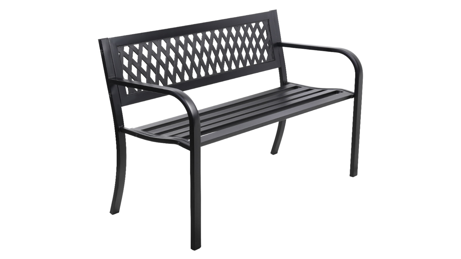 Gardeon Cast Iron Modern Garden Bench - Black