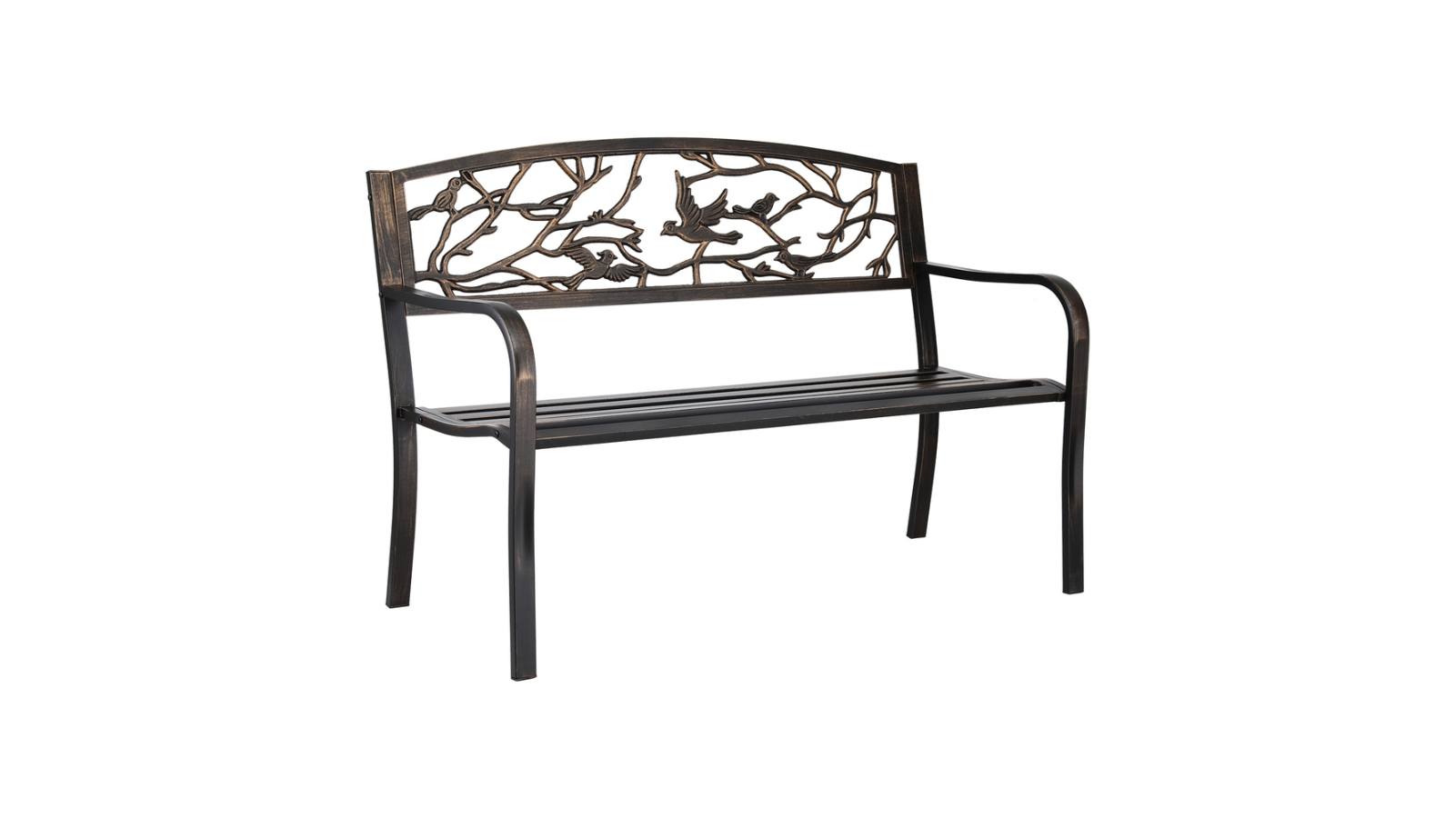 Gardeon 3-Seater Outdoor Garden Bench Steel Park Seat - Bronze