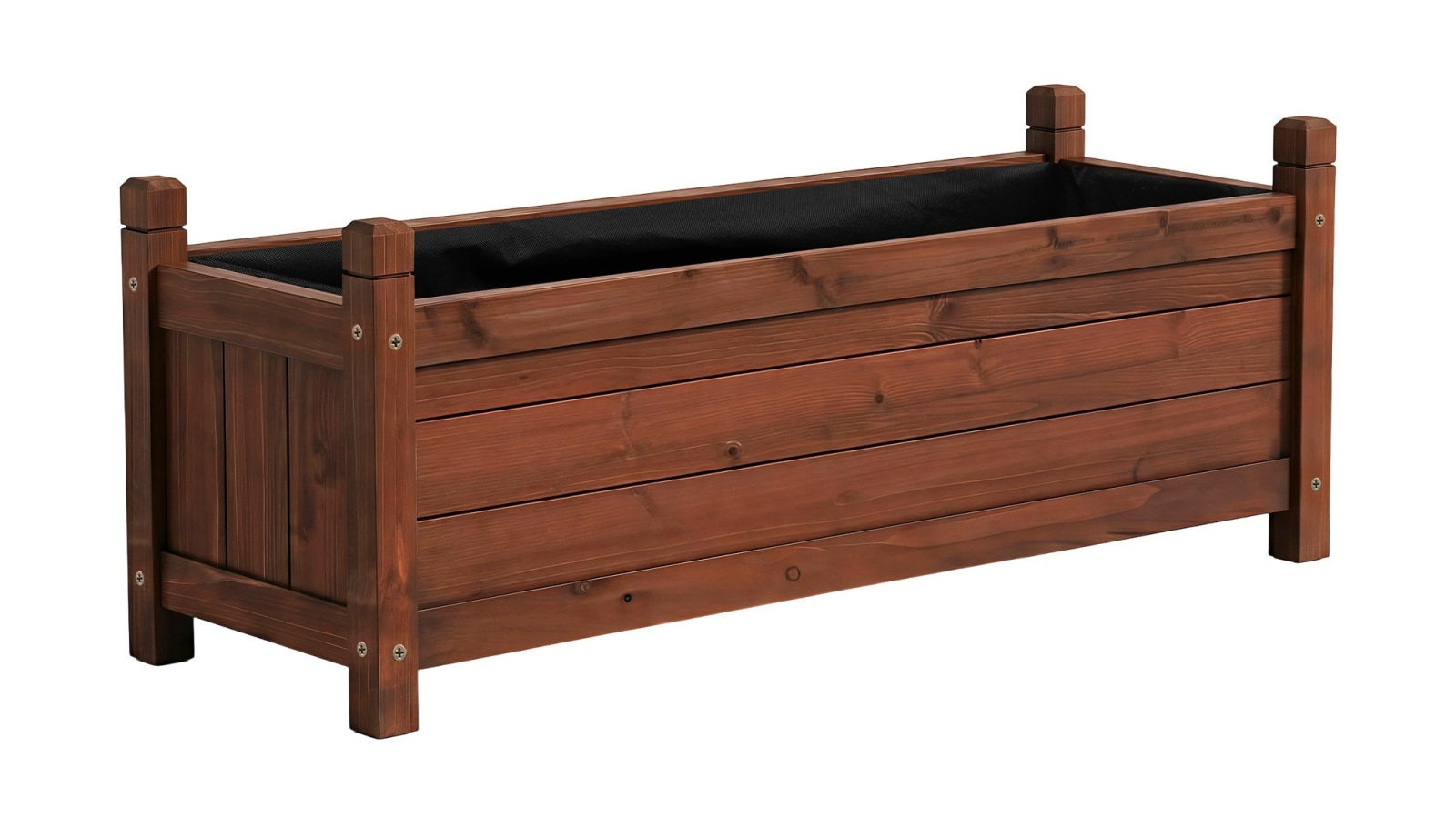 Green Fingers 90 x 30 x 33cm Brown Raised Container Growing Garden Bed Wooden Planter Box