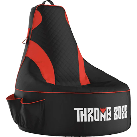 Throne Boss Black/Red Gaming Bean Bag Chair - Junior