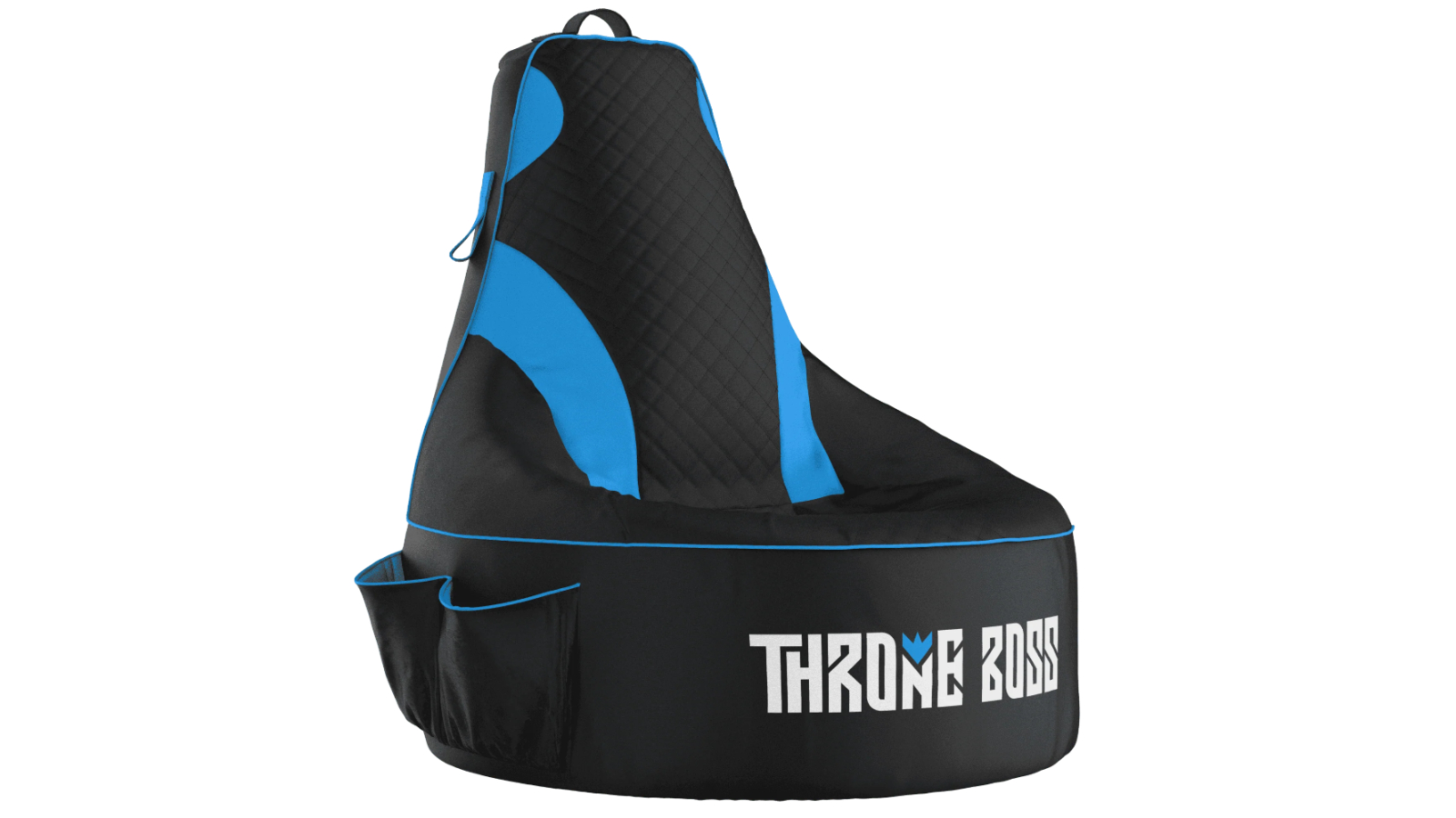 Throne Boss Black/Blue Gaming Bean Bag Chair - Adult