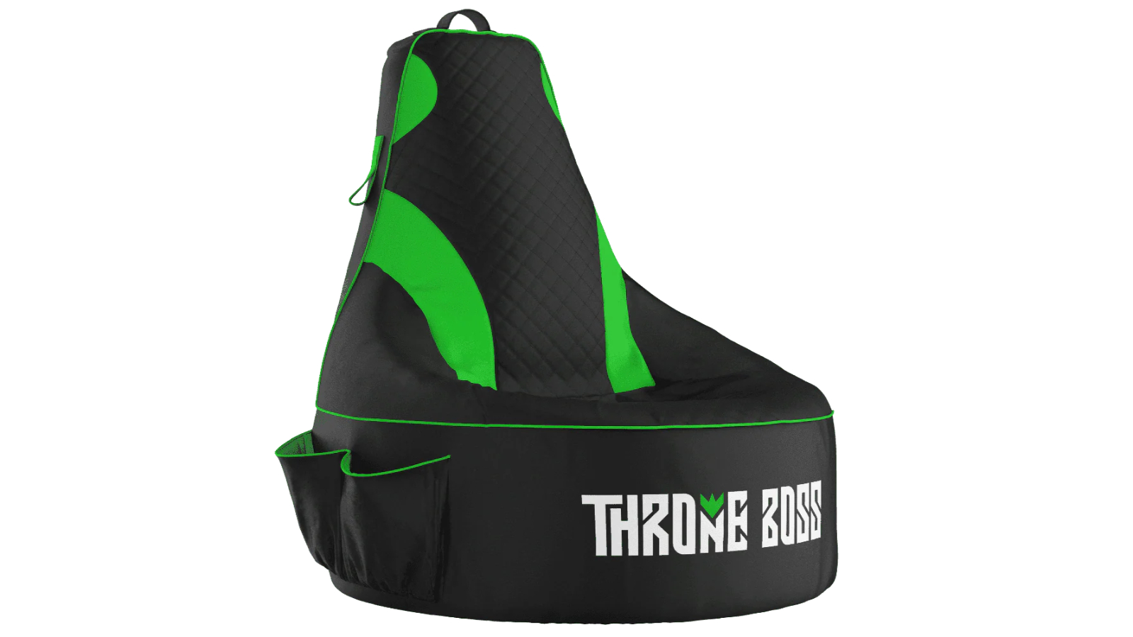 Throne Boss Black/Green Gaming Bean Bag Chair - Junior 