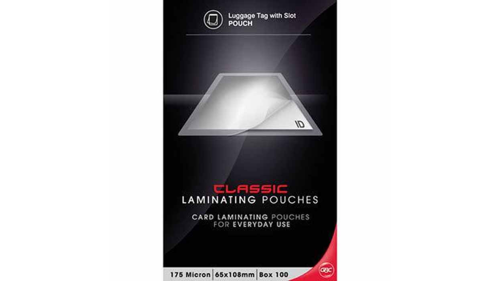 GBC 6.5 x 10.8cm 175 Micron Clear Laminating Pouch - Pack of 100
