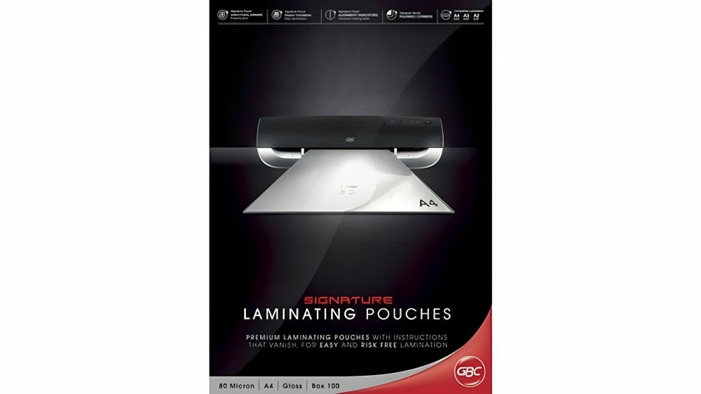 GBC Pack of 100 Gloss 80 Micron A4 Clear Laminating Pouch
